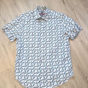 Robert Graham Short Sleeve Button Shirt Mens Large Skull Print